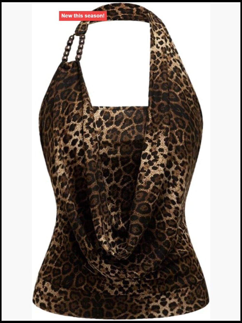 Y2K Draped Front Cowl Neck Halter Tank Top Women's Sleeveless Backless Party